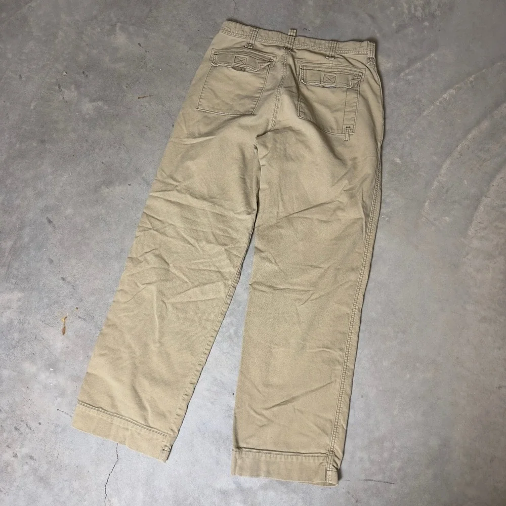 Vintage Baggy Express Cargo Pants Mens 33x34 Tan Y2K Streetwear Utility Khaki